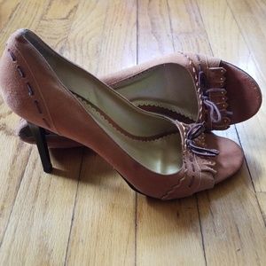 BCBGIRLS Brown Suede heels